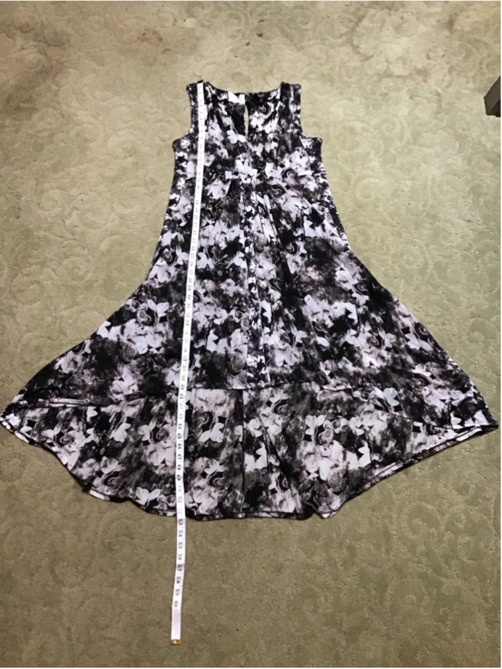 Simply Vera Vera Wang High Low Dress XL Black White Floral Soo Soft! - Picture 16 of 17